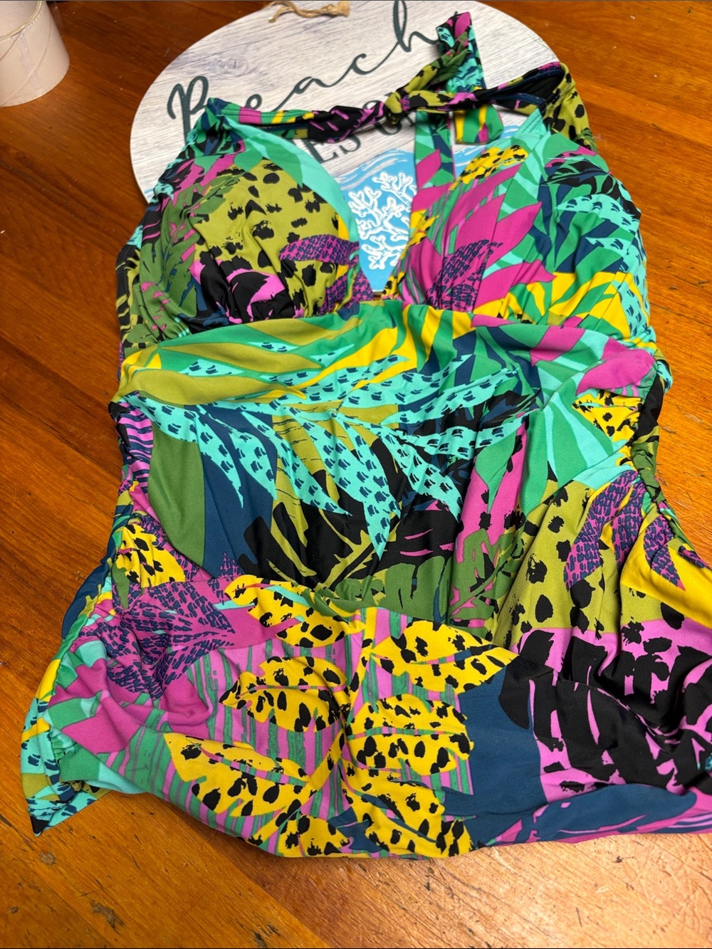 Into The Bleu by Rod Beattie Tropical-Print Tankini